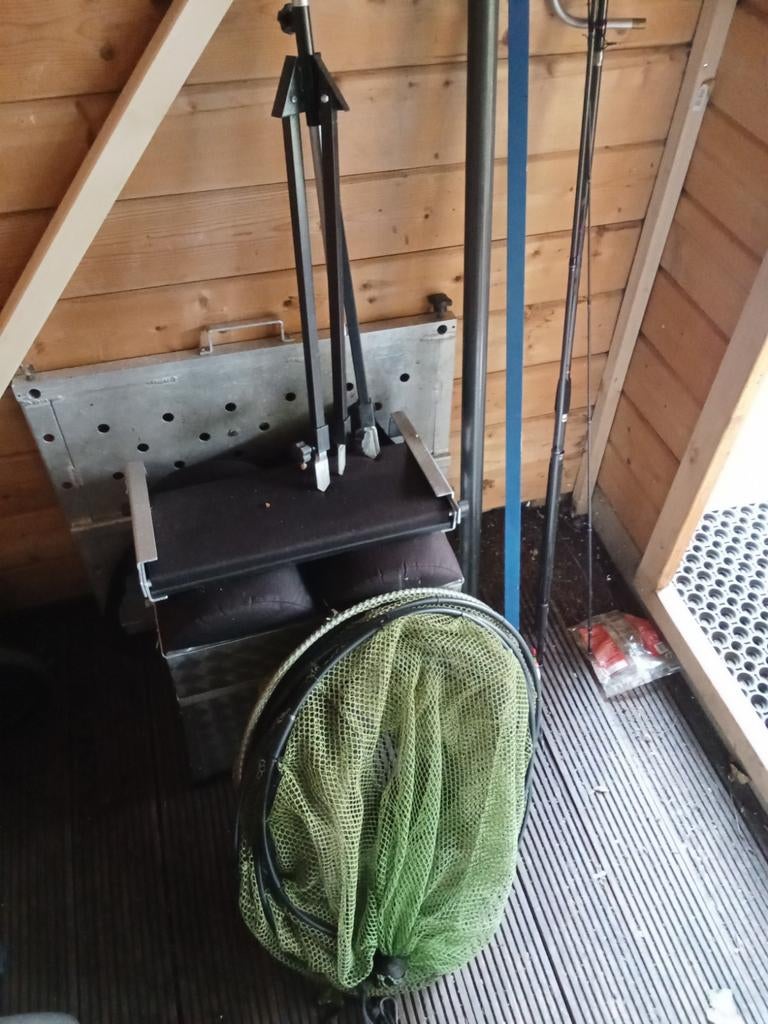 Hengelsteun, leefnet en vishengel, Watersport en Boten, Hengelsport | Algemeen, Ophalen of Verzenden