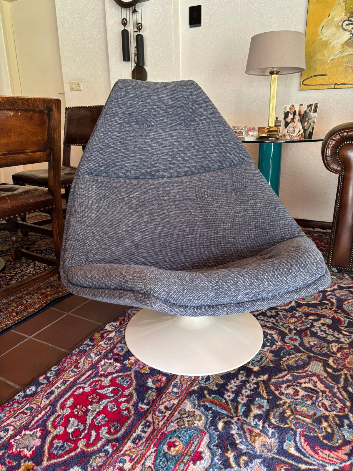 Vintage Artifort draaifauteuil stoel bank Designer Antiek, Ophalen, Zo goed als nieuw, 75 tot 100 cm, 50 tot 75 cm