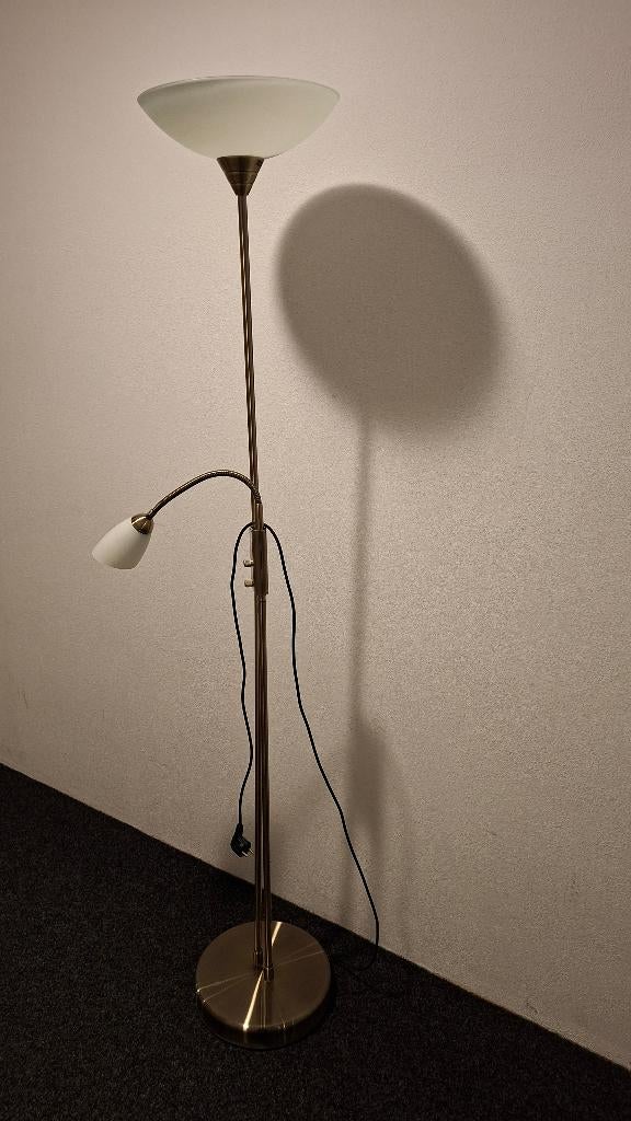 Staande schemerlamp, Huis en Inrichting, Lampen | Vloerlampen, Ophalen, Gebruikt, Metaal, 150 tot 200 cm