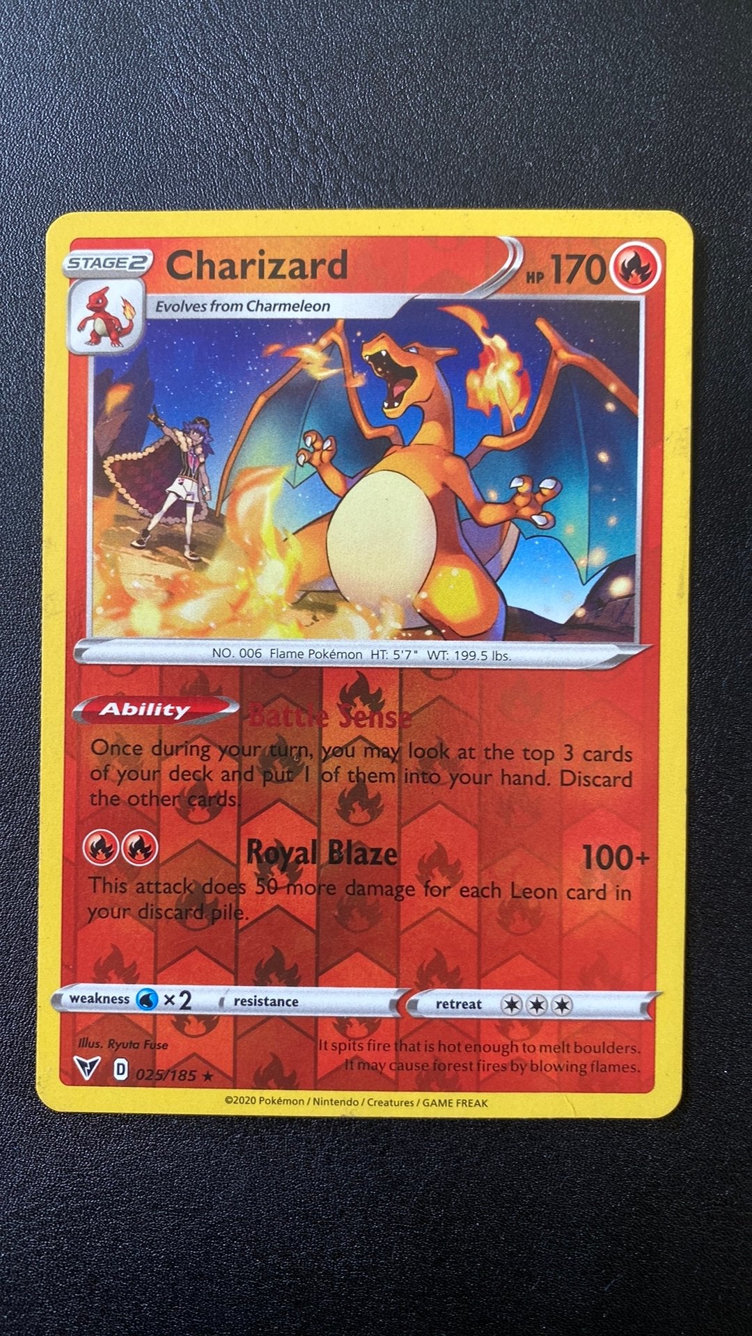 Pokemon charizard 025 reverse holo vivid voltage, Ophalen, Gebruikt, Losse kaart