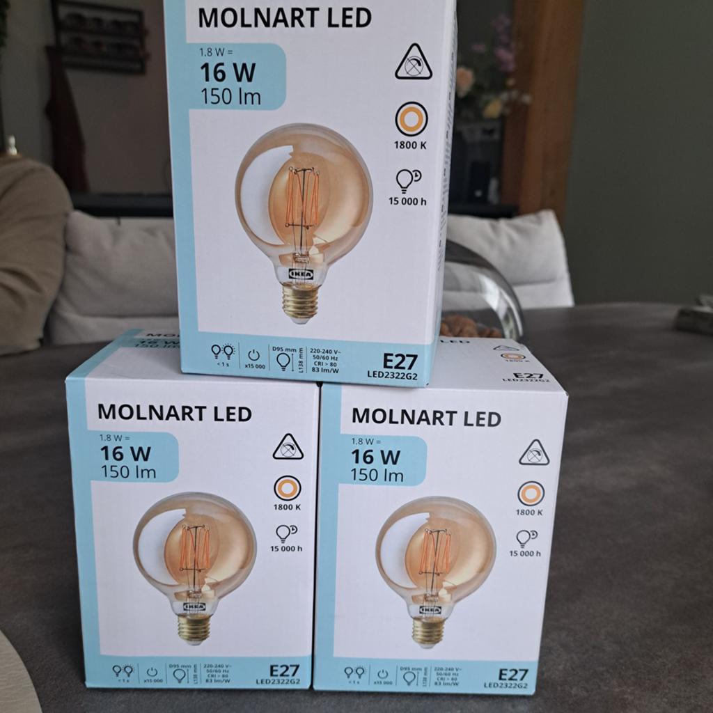 Nieuwe Ikea Molnart ledlampen, Ophalen, Led-lamp, Minder dan 30 watt, Nieuw