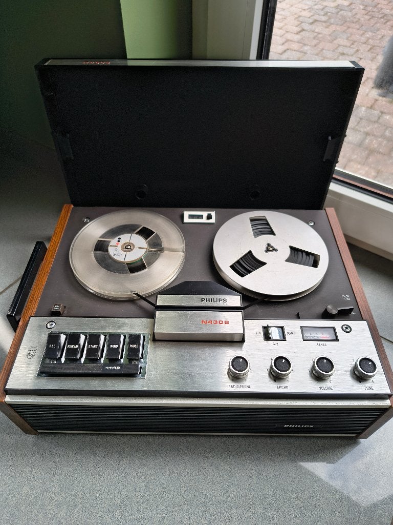 Philips N4308 bandrecorder - vintage audio, Ophalen of Verzenden, Bandrecorder, Met banden