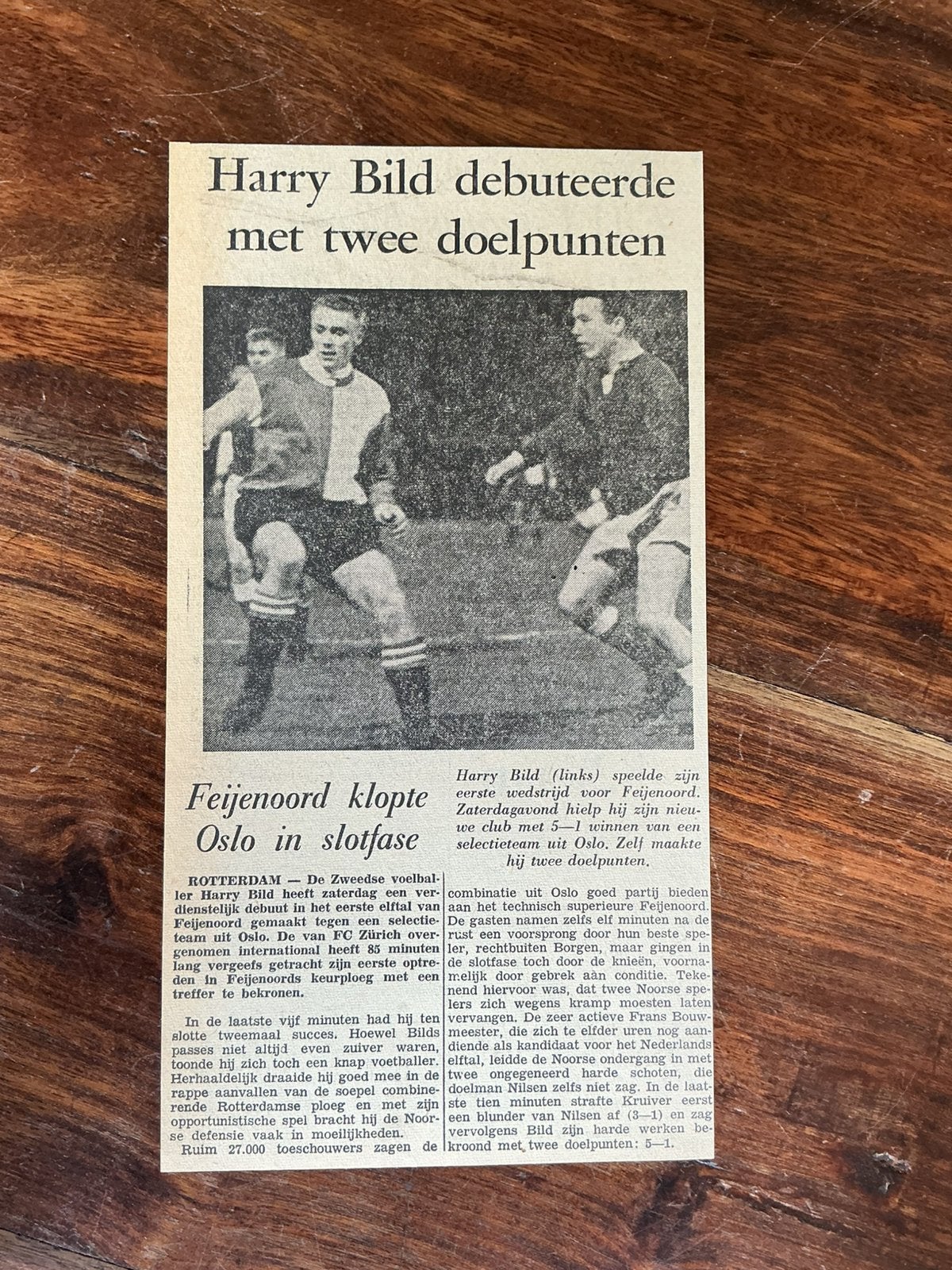 Voetbal krantenartikel Feyenoord Selectieteam Oslo nov 1965, Verzamelen, Ophalen of Verzenden, Knipsel(s)