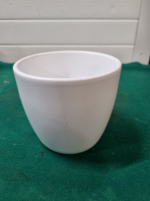 bloempot wit aardewerk rond, Tuin en Terras, Ophalen of Verzenden, 'T Olde Gre-j, Info@toldegrej.nl, Endepoelstraat 20f Didam