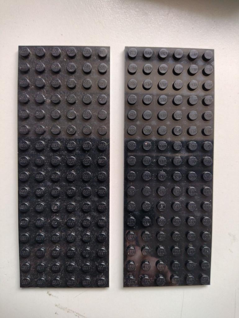nr. 9553, 2 Zwarte platte platen 6x16., Ophalen of Verzenden, Zo goed als nieuw, Complete set, Lego