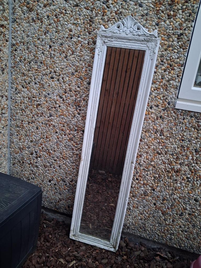 Spiegel met houten lijst, Ophalen, Minder dan 50 cm, Gebruikt, 150 tot 200 cm
