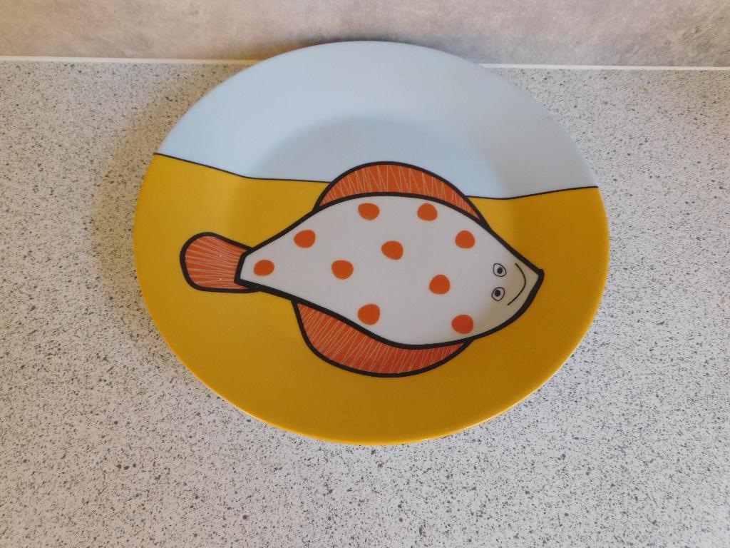Bord 19,5 cm. Platvis Kees de Waal Texxxel, Ophalen of Verzenden, Zo goed als nieuw, Bord(en), Overige stijlen