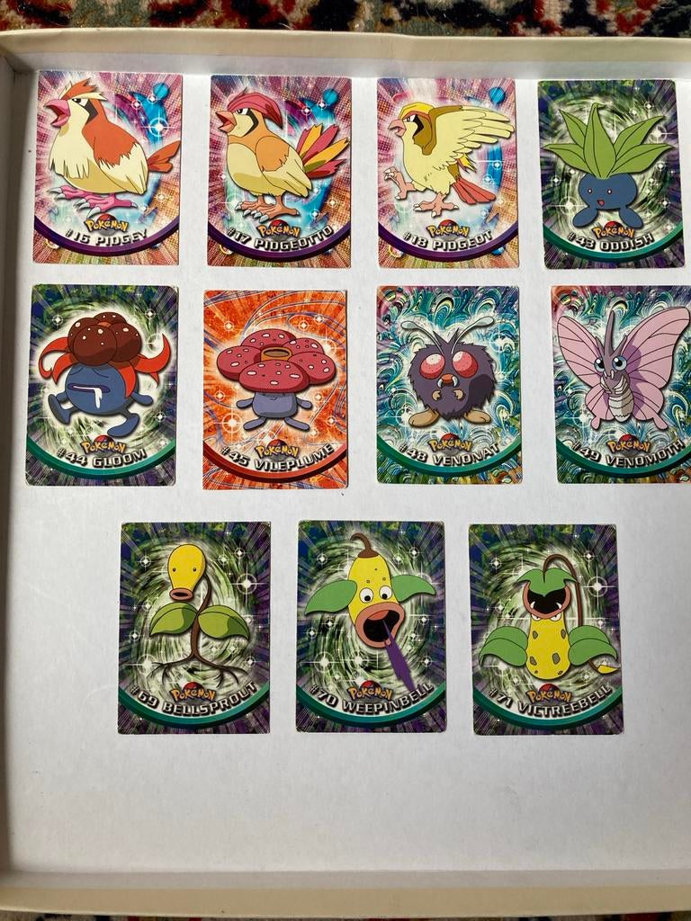 Pokémon kaarten set - Pidgey, Oddish, Bellsprout evoluties, Verzenden, Gebruikt, Meerdere kaarten