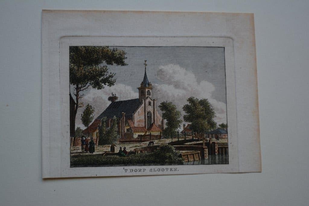SLOTEN AMSTERDAM KOPERGRAVURE BULTHUIS BENDORP 1786/92 E74, Antiek en Kunst, Kunst | Etsen en Gravures, Verzenden, Gravure