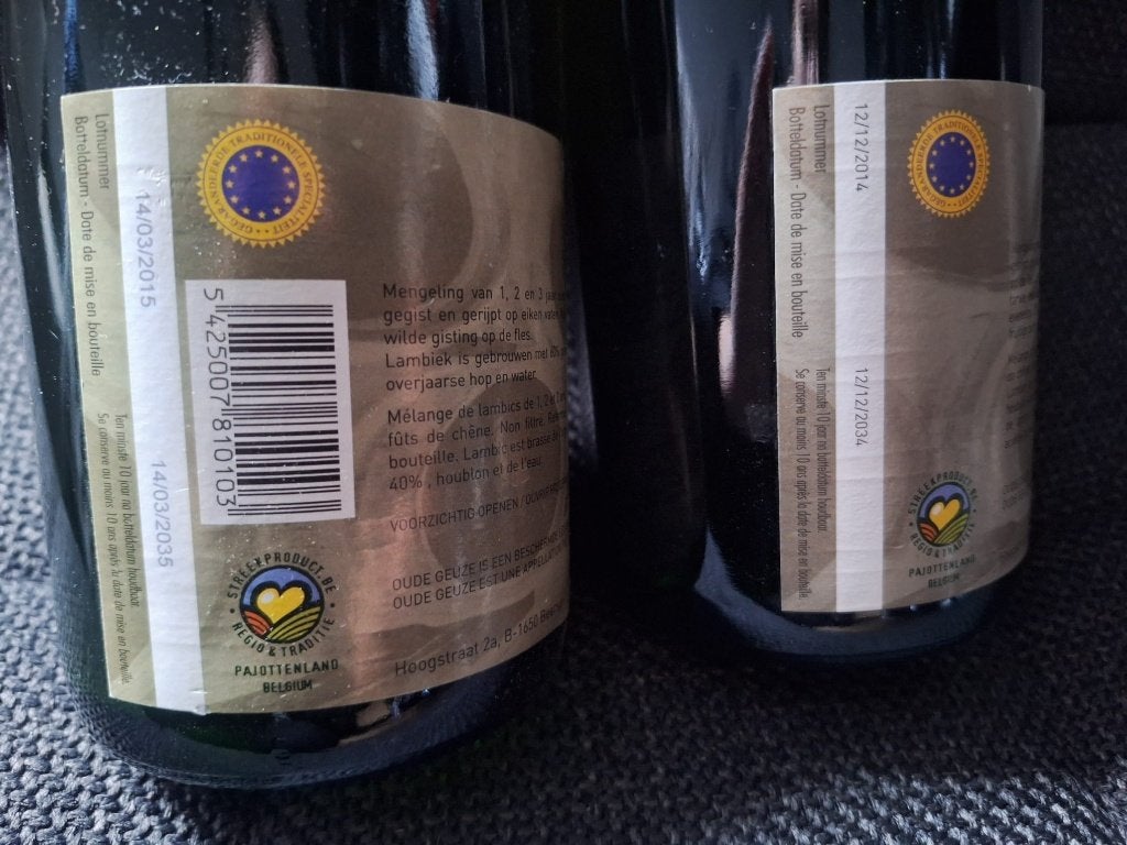 3 fonteinen oude geuze 2015 en  oude geuze golden blend 2014, Ophalen of Verzenden, Zo goed als nieuw, Flesje(s), Overige merken