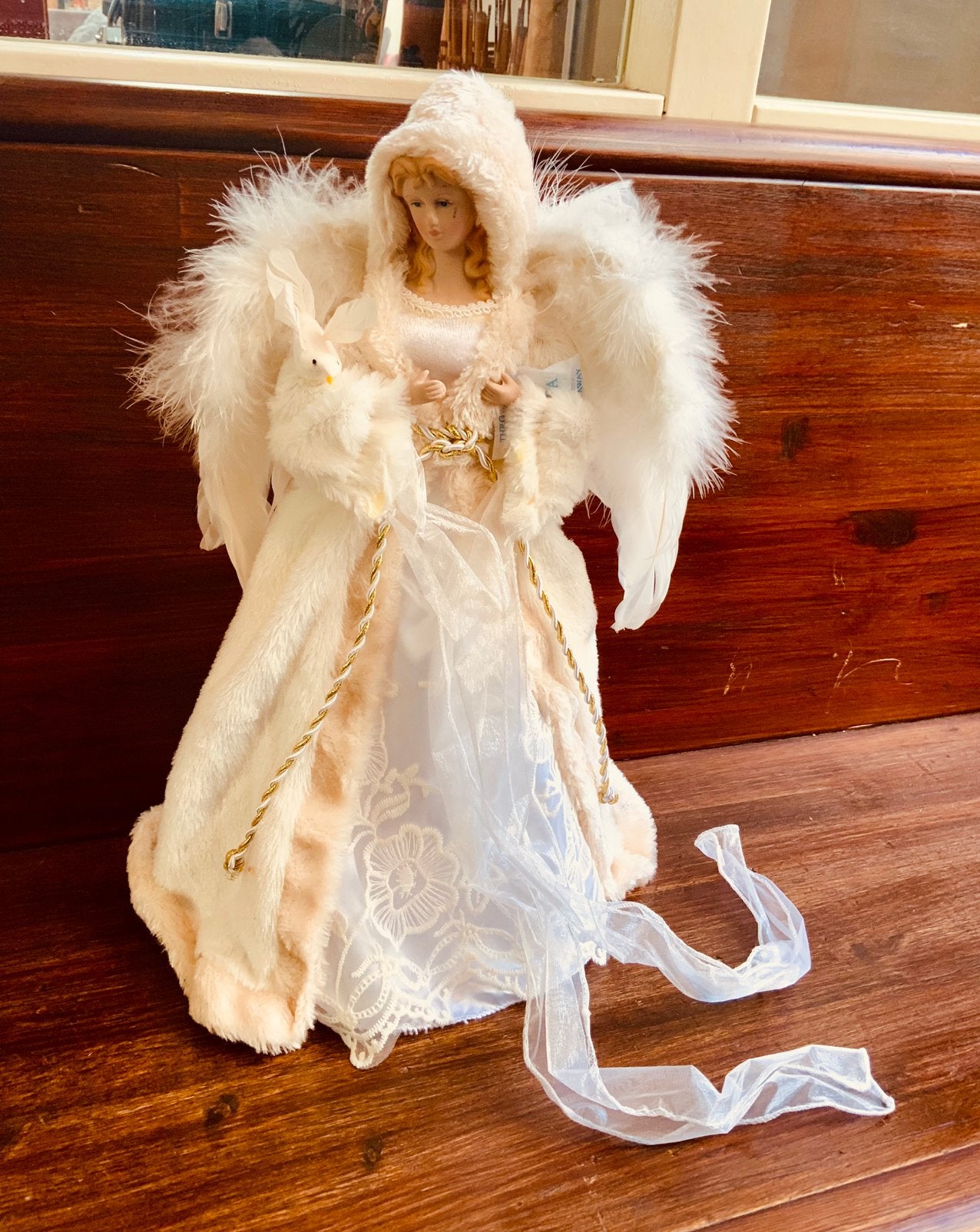 Brocante engel madonna met cape, Ophalen of Verzenden