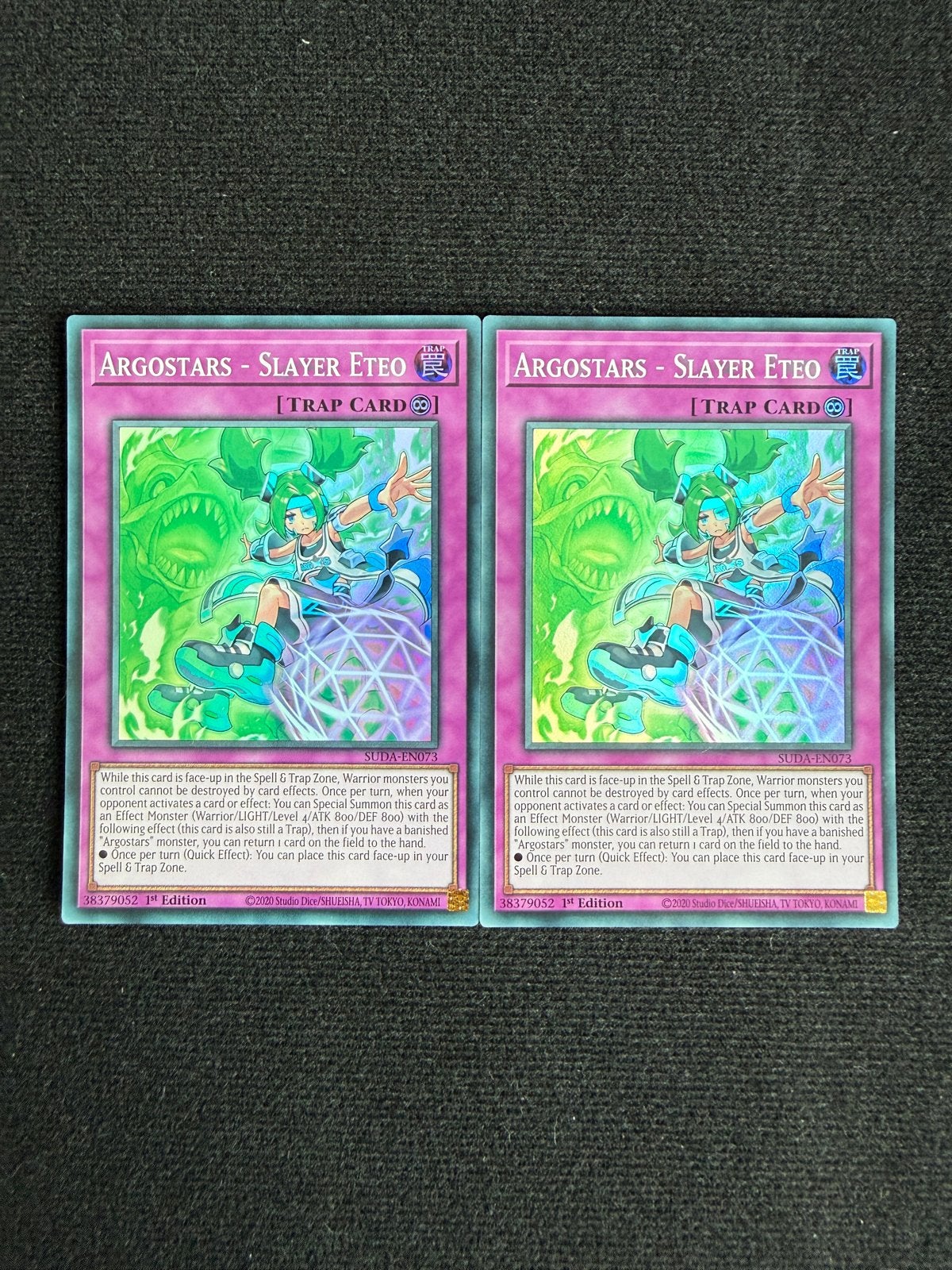 2x Argostars - Slayer Eteo - SR - SUDA-EN073 1st Edition, Verzenden, Zo goed als nieuw, Losse kaart