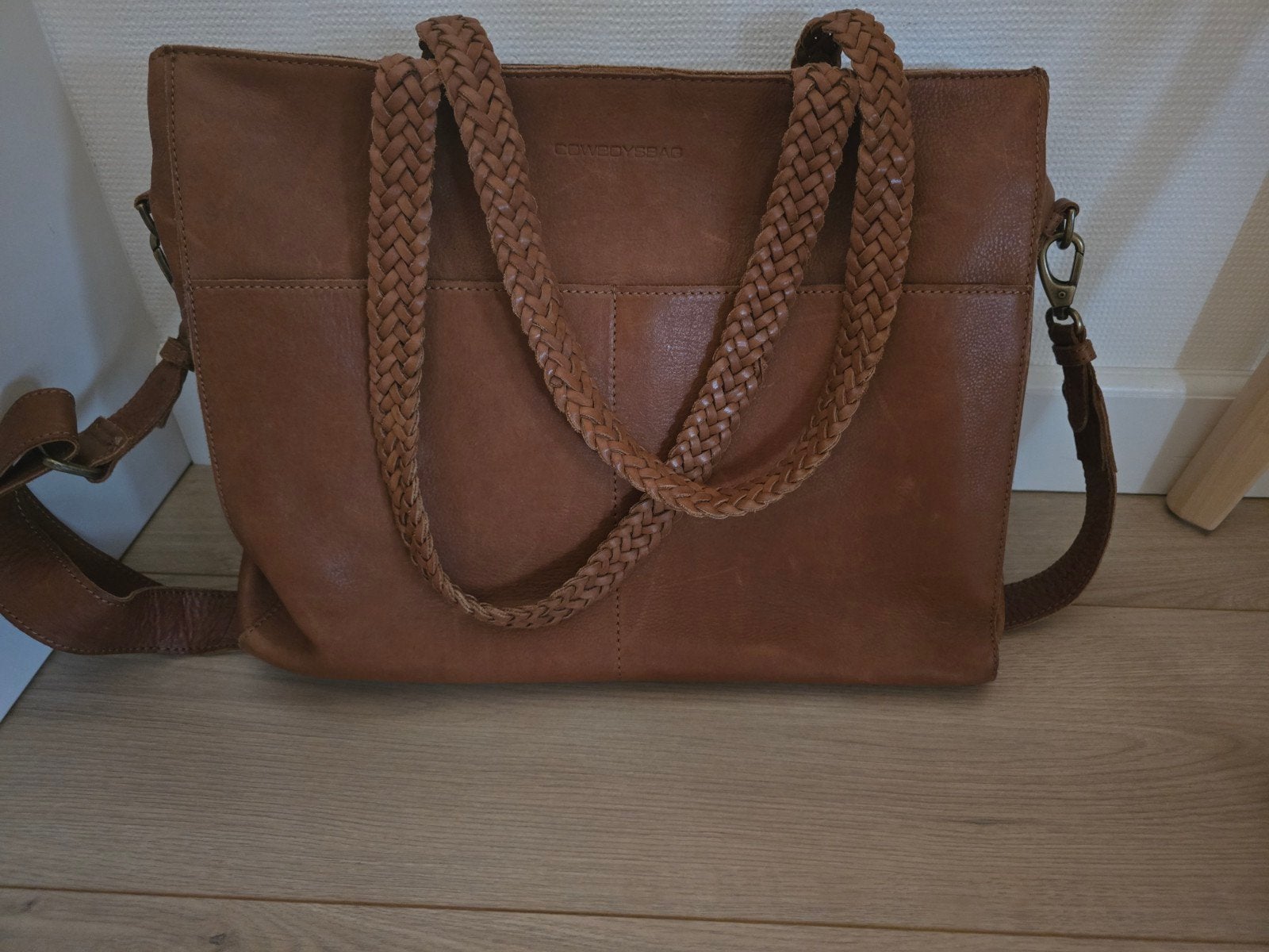 Cowboysbag luiertas cognac leer, Kinderen en Baby's, Luiertassen, Bruin, Gebruikt, Cowboysbag, Ophalen of Verzenden