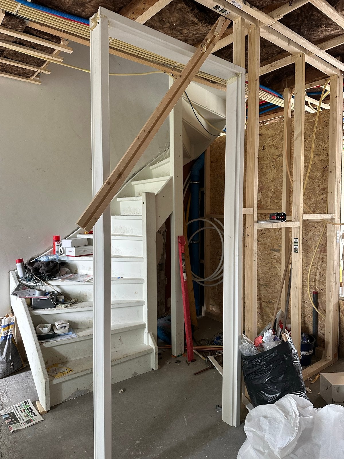 Nieuw houten deurkozijn opdekdeur wit gegrond (231,5x93), Doe-het-zelf en Verbouw, Kozijnen en Schuifpuien, Ophalen, Nieuw, Hout