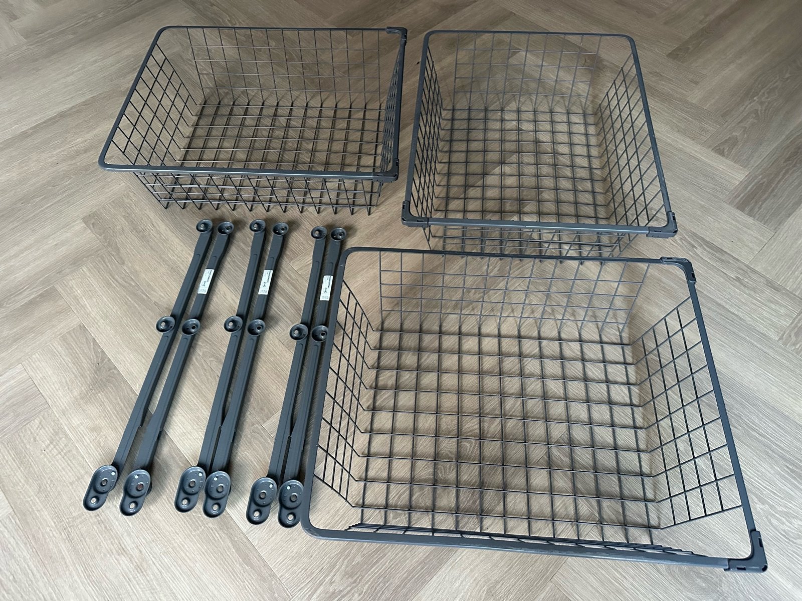 IKEA Komplement laden mandjes met rails (3 stuks), Minder dan 50 cm, Gebruikt, Ophalen of Verzenden, Minder dan 25 cm