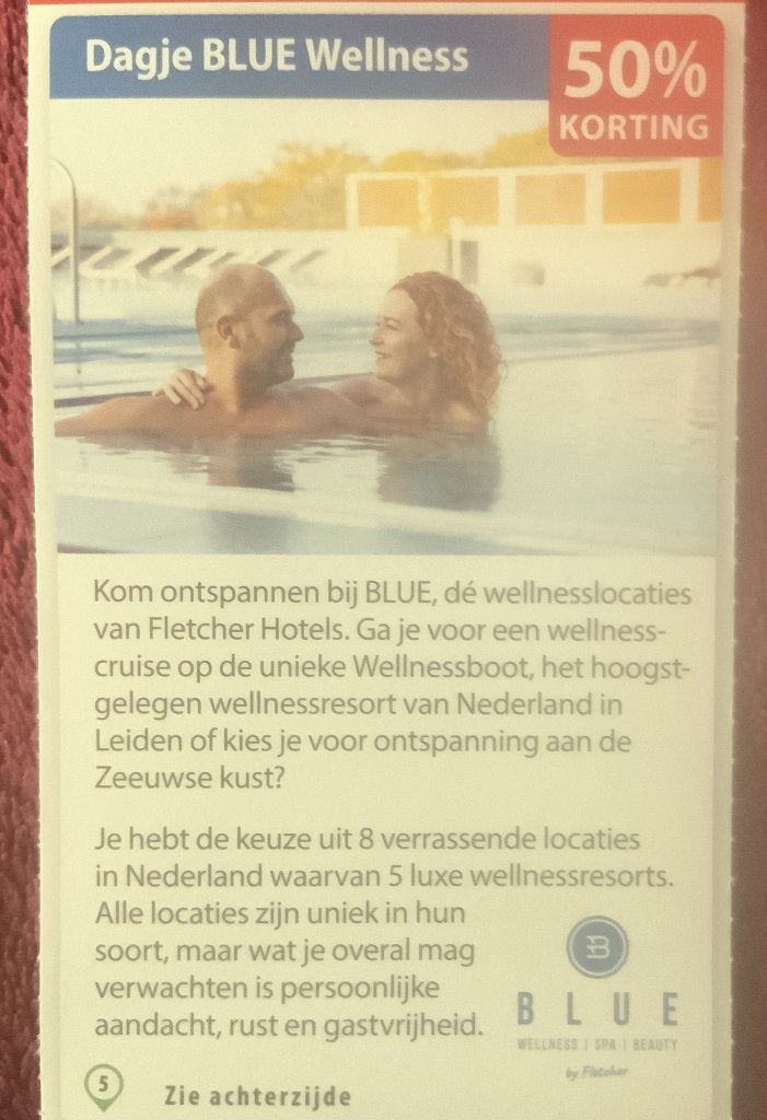 Blue Welness Spa en Beauty Voordeelbon, Tickets en Kaartjes, Drie personen of meer, Kortingsbon, Spa of Sauna