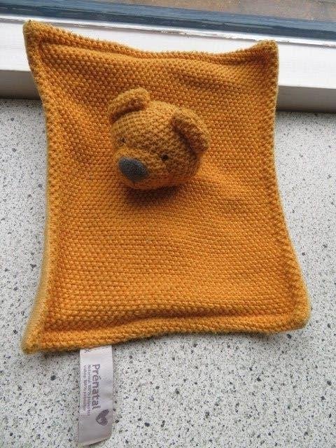 Knuffeldoek beer geel van Prenatal met gehaakte bovenkant, Prénatal, Geel, Beer, Ophalen of Verzenden