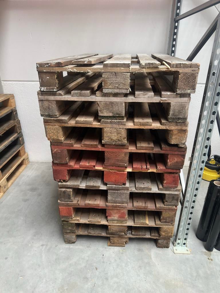 9 stuks Europallets diverse 120x80 mix, Doe-het-zelf en Verbouw, Hout en Planken, Ophalen, Gebruikt, 50 mm of meer, Pallet