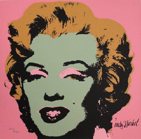 Andy Warhol Kleur Litho "Marilyn Monroe Olive Green" Ges Gen, Ophalen of Verzenden