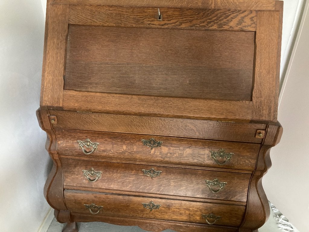 Secretaire bureau kast met 3 lades, Huis en Inrichting, Ophalen, Zo goed als nieuw, Eiken klassiek