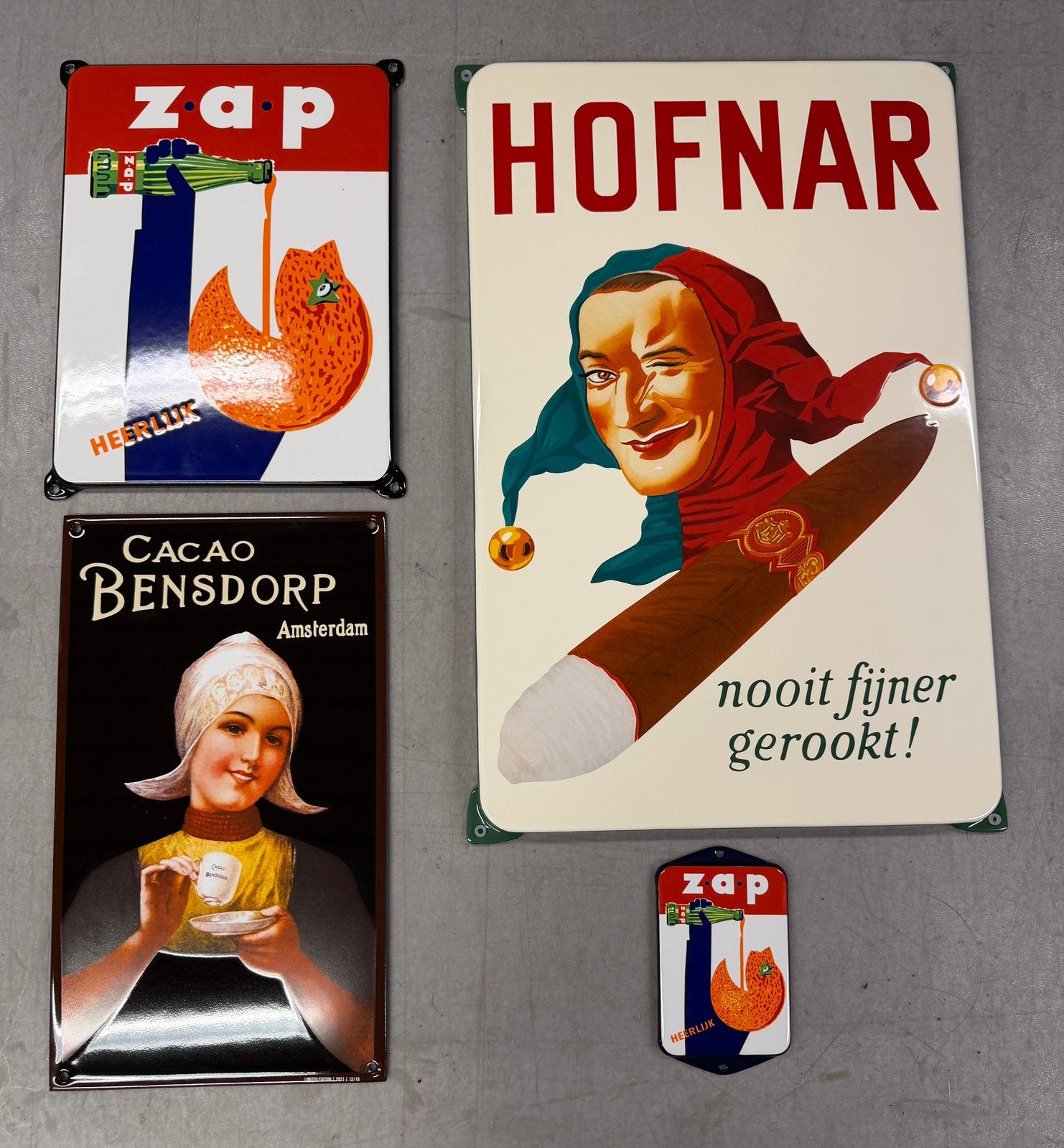 Mooi emaille repro bord reclamebord, Verzamelen, Ophalen of Verzenden, Nieuw, Reclamebord