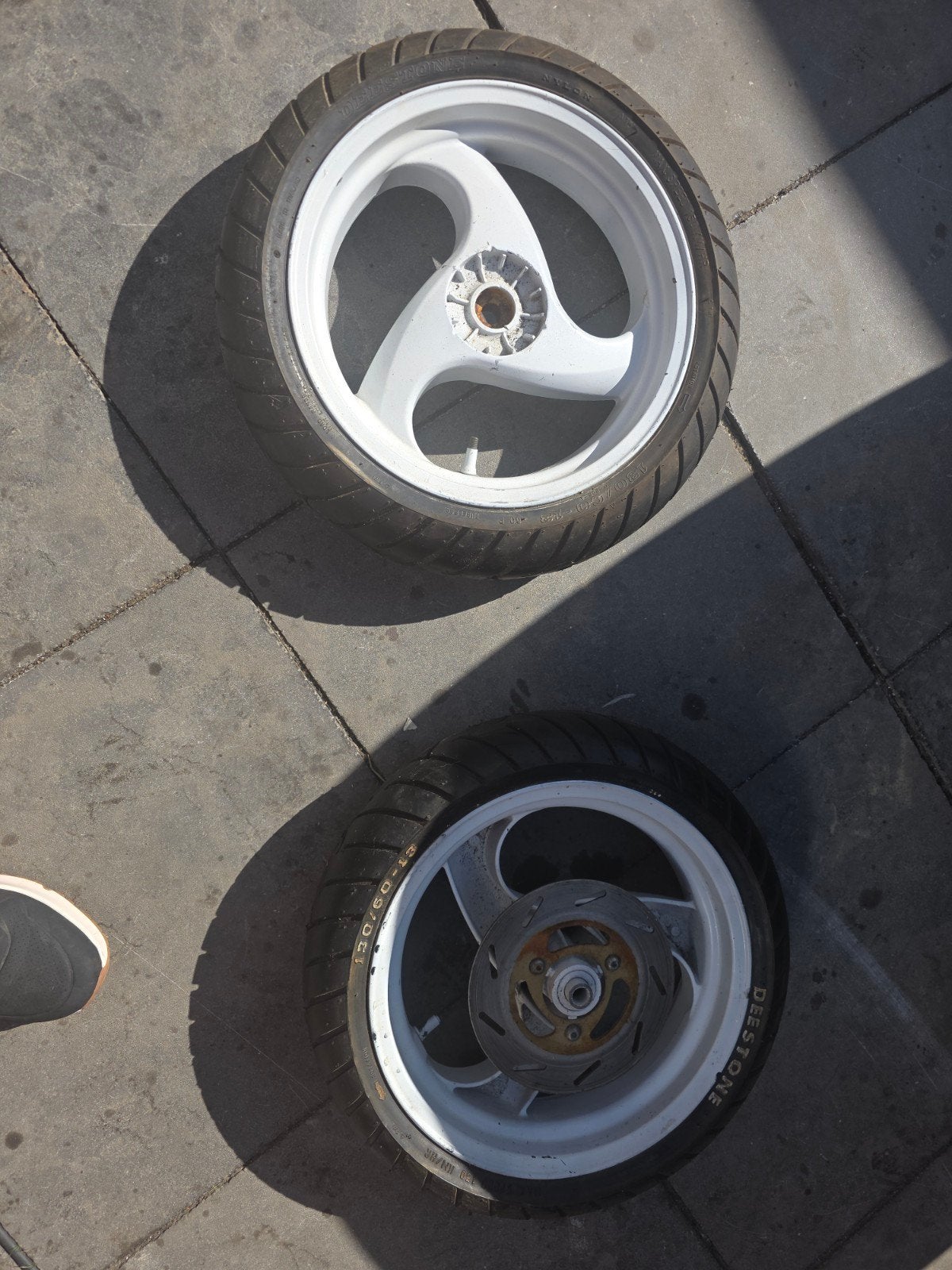 Scooter sportvelgen aluminium met nieuwe banden 130/60-13, Ophalen of Verzenden, Gebruikt
