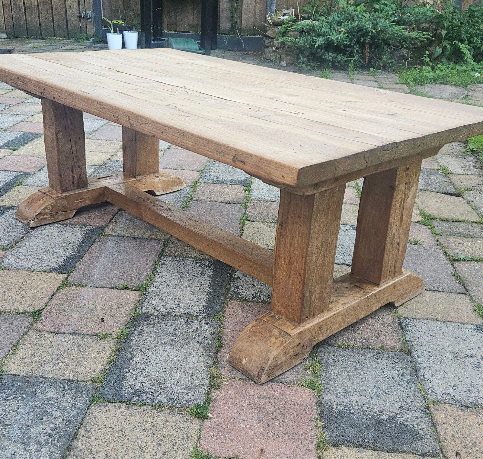 Robuuste houten salontafel, Ophalen, Zo goed als nieuw, Rechthoekig, 50 tot 100 cm