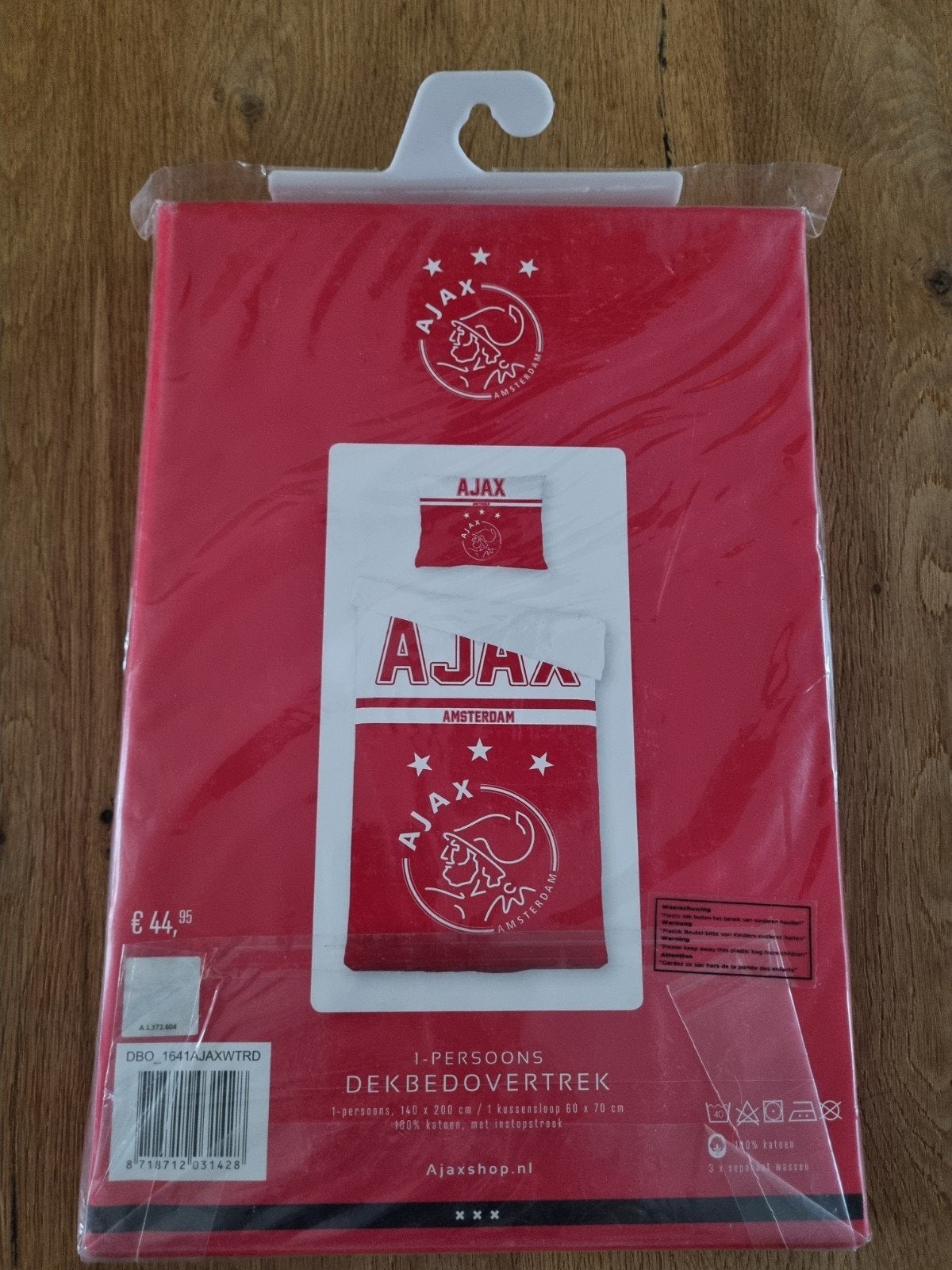 Ajax Dekbedovertrek 1-persoons - Nieuw in verpakking, Ophalen, Nieuw, Eenpersoons, Dekbedovertrek
