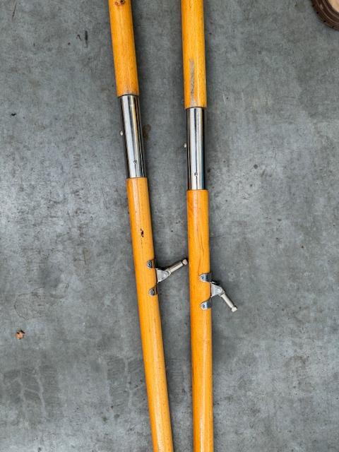 2x houten roeiriem / roeispaan / paddels, Ophalen, Gebruikt