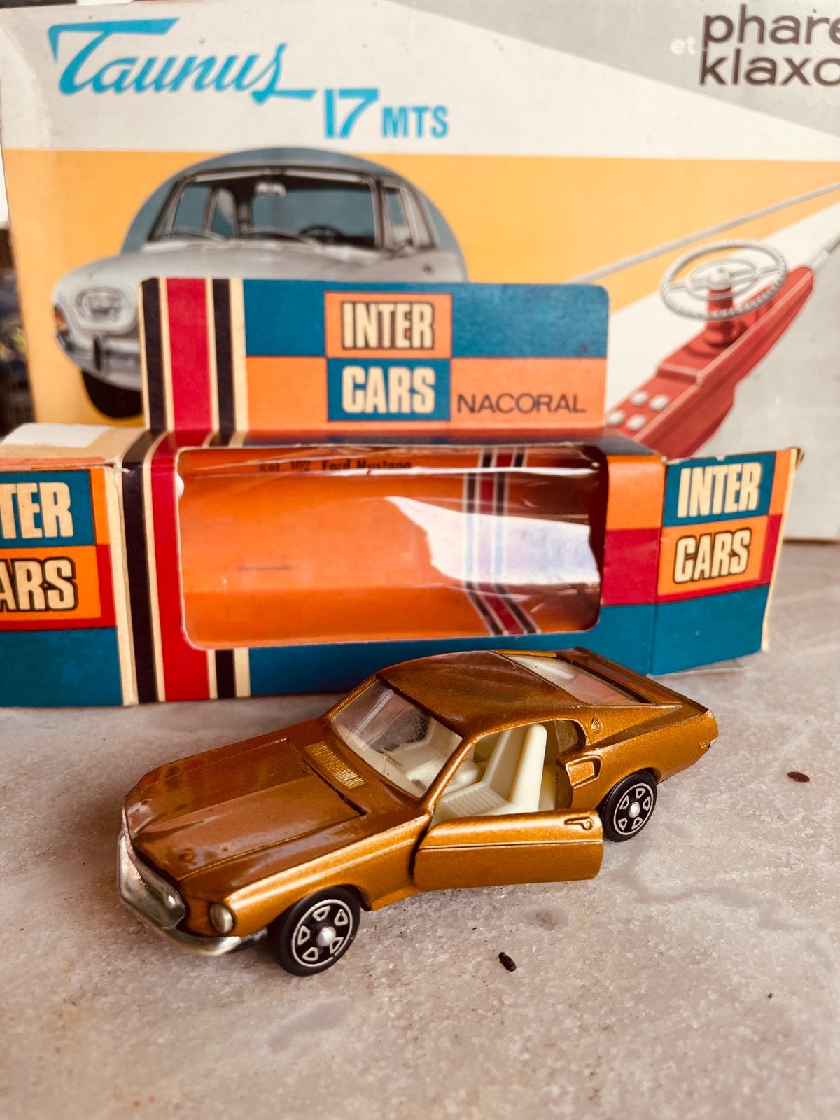 Nacoral Ford Mustang no 102 - made Spain 1970, Hobby en Vrije tijd, Modelauto's | 1:43, Verzenden, Nieuw, Auto, Overige merken