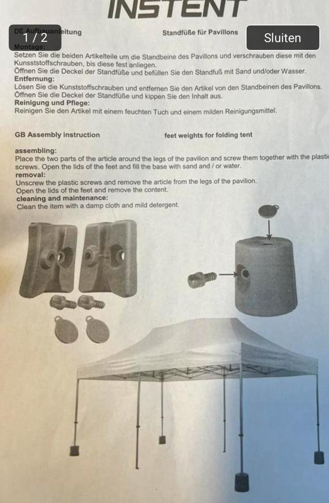 Partytent bloken 8x nieuw in doos, Ophalen of Verzenden, Zo goed als nieuw