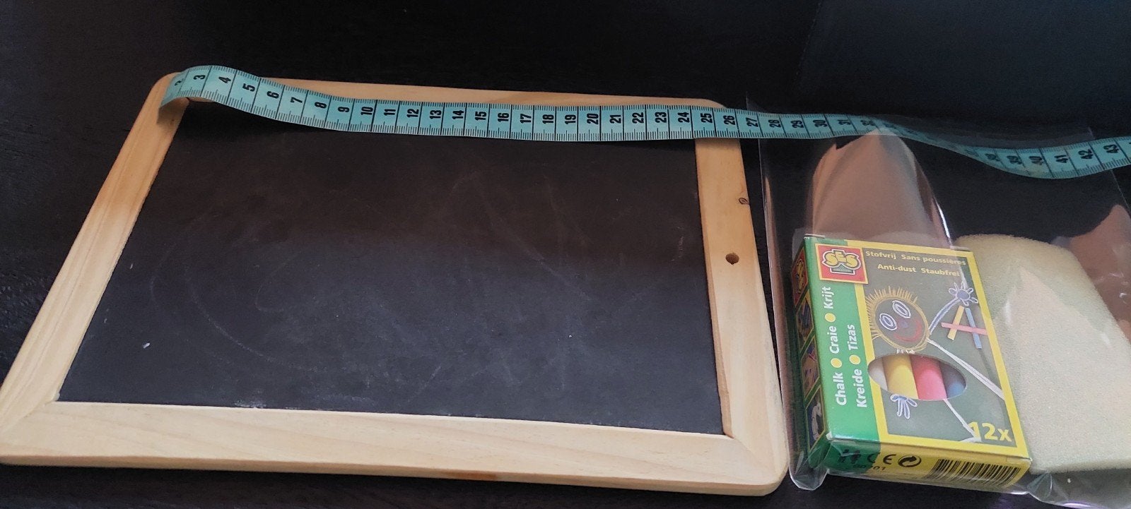 HOUT KRIJTBORDJE MET KRIJTJES, Ophalen of Verzenden