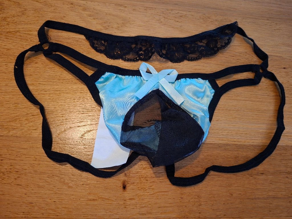 Jockstrap met kant en strik, Verzenden, Zwart, Onbekend, Overige typen
