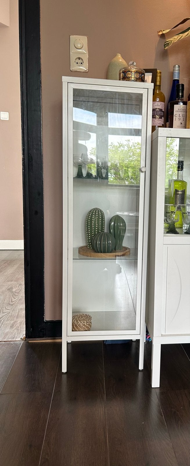 IKEA Vitrinekast / Glaskast - Wit zgan, Ophalen, Minder dan 50 cm, Zo goed als nieuw, Minder dan 25 cm