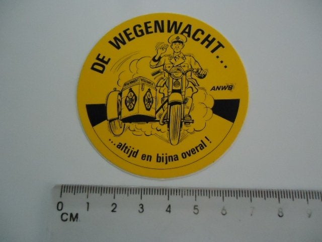 sticker oud ANWB Wegenwacht auto motor zijspan motorfiets, Verzamelen, Verzenden, Zo goed als nieuw, Bedrijf of Vereniging