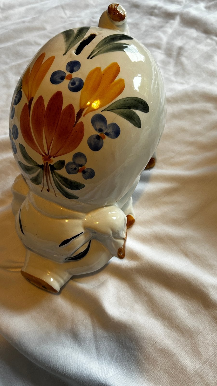 Decoratieve spaarpot met bloemenpatroon, Verzamelen, Ophalen, Gebruikt, Steen, Aardewerk of Keramiek, Overige thema's