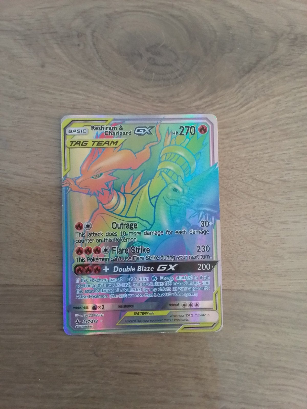 reshiram & charizard, Ophalen of Verzenden, Zo goed als nieuw, Losse kaart