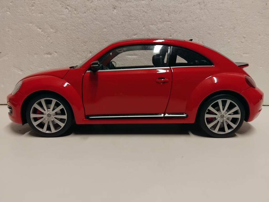 Volkswagen Beetle signal red Welly metal 1:18 KRD, Ophalen of Verzenden, Zo goed als nieuw, Auto, Welly