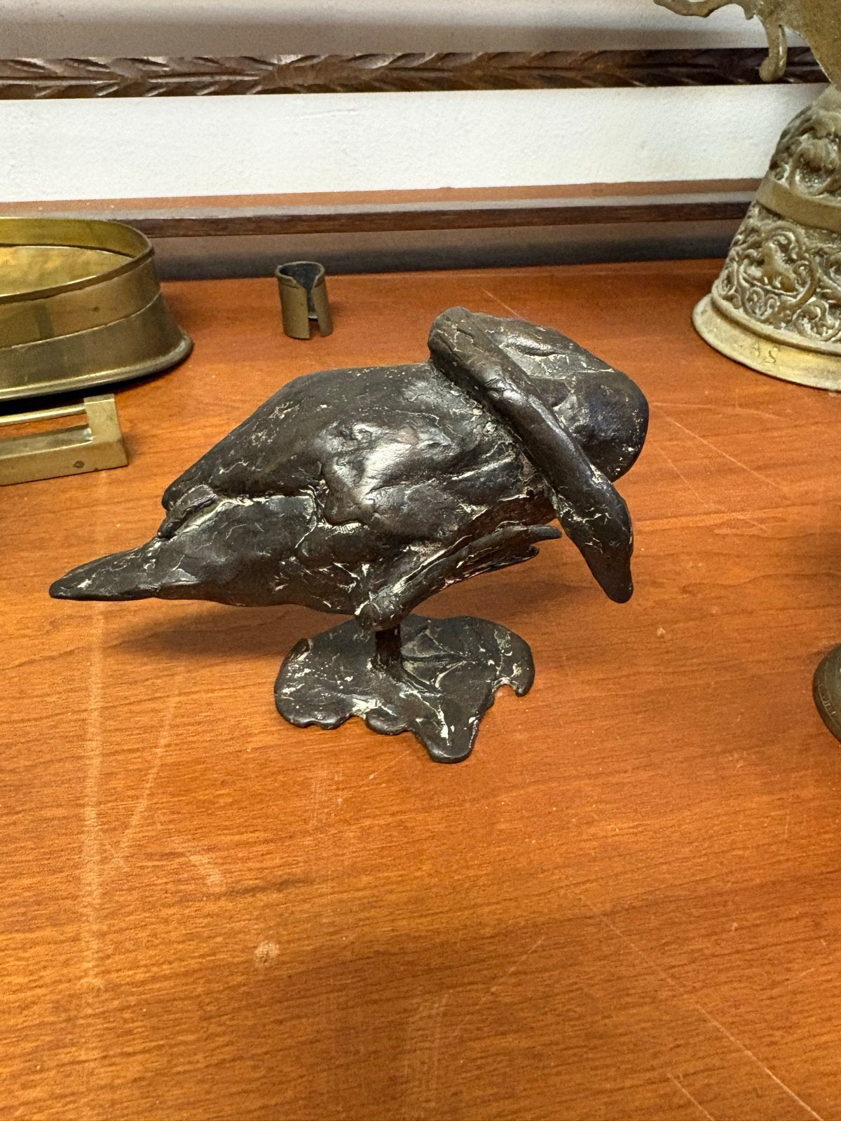 Bronzen beeld "Gans" van Jos Oehlen (1926-1983), Antiek en Kunst, Ophalen of Verzenden, Brons, Gemerkt, Beeld