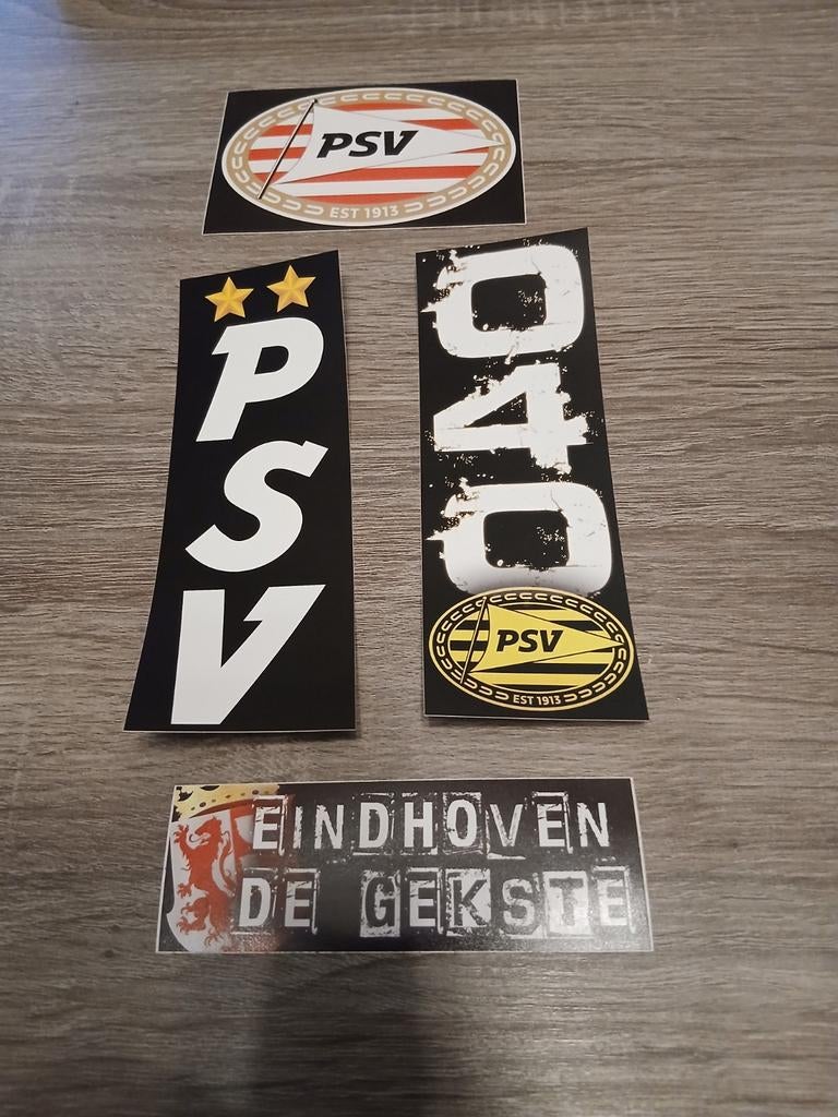 PSV Stickers Set - 4 Stuks (Eindhoven de Gekste, 040), Ophalen of Verzenden, Nieuw, Meerdere stickers