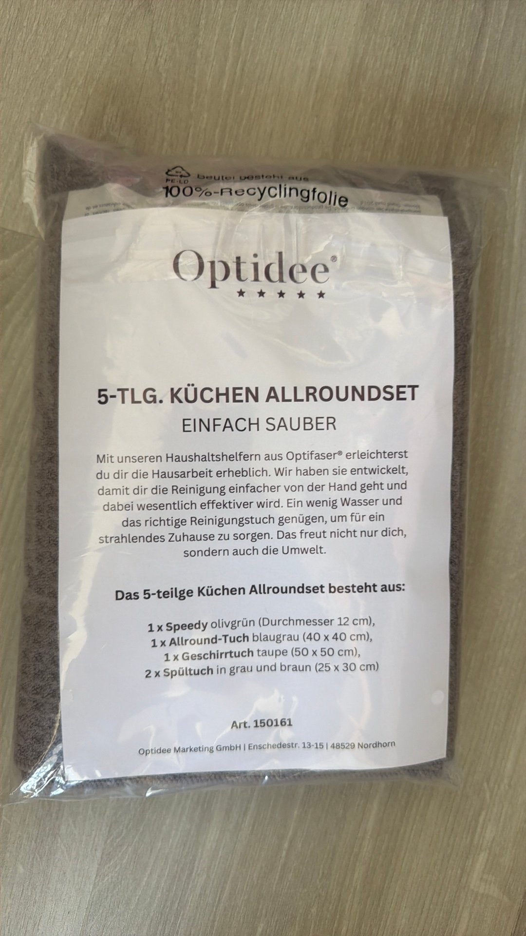 Optidee 5 delige huishoudset, Huis en Inrichting, Eenpersoons, Wit, Nieuw, Ophalen of Verzenden