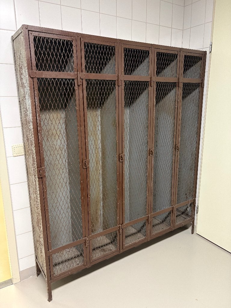 vintage open lockerkast, Ophalen, Gebruikt, Oud industrieel, vintage