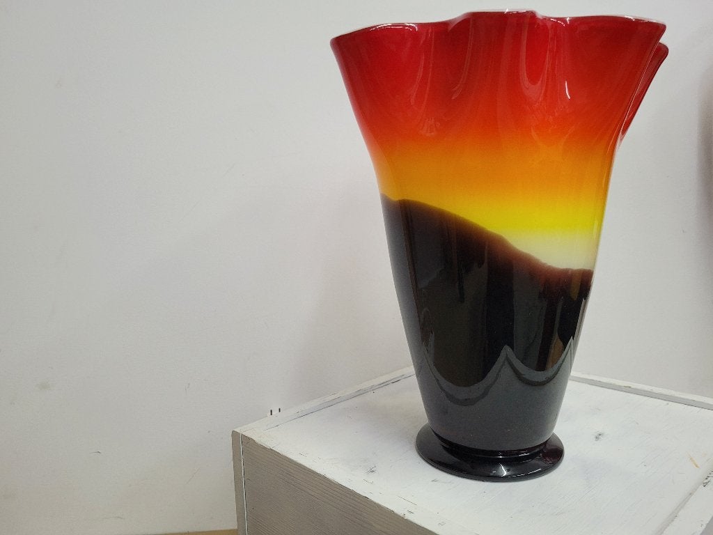 oude vintage gekleurde grote vaas servet vaas, Antiek en Kunst, Antiek | Vazen, Ophalen
