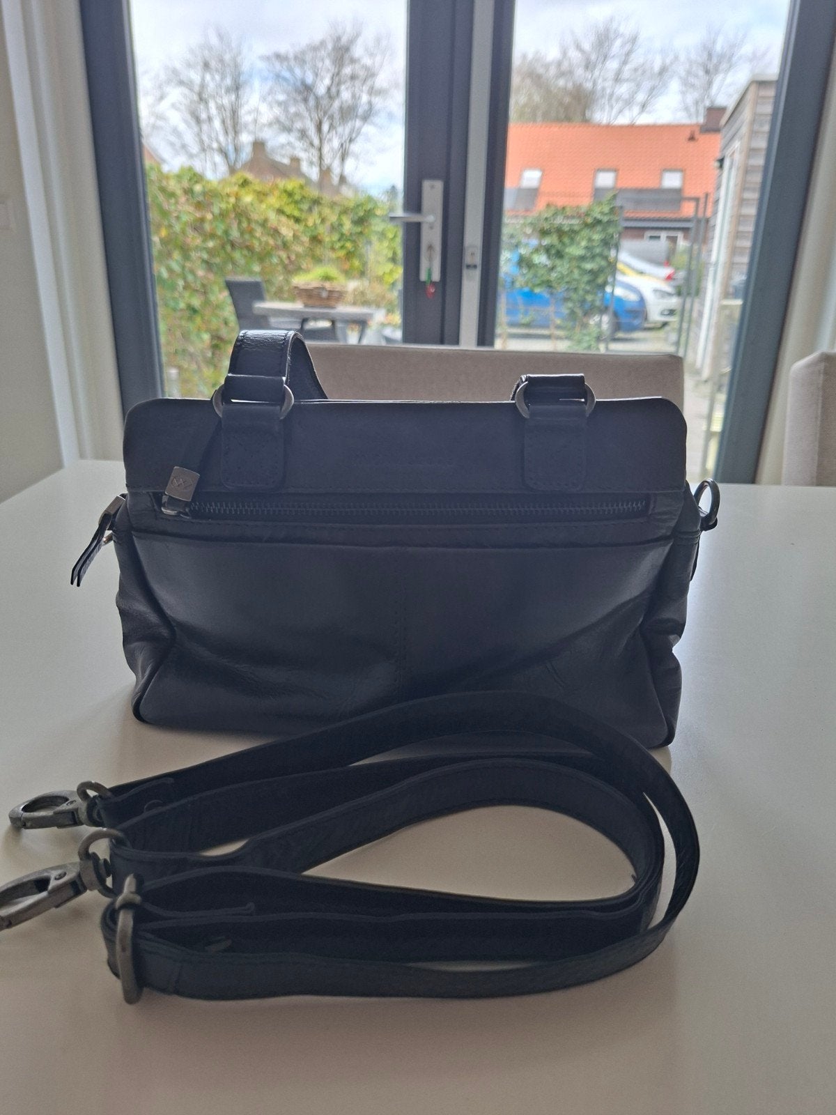 zwarte leren tas, Ophalen of Verzenden