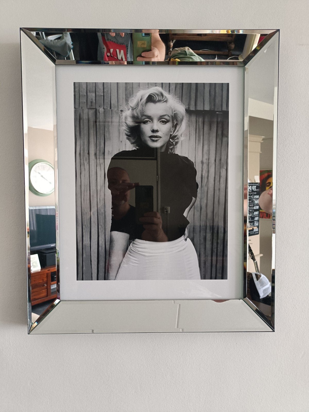 Marilyn Monroe ingelijste foto - 50x60 cm, Ophalen, Gebruikt, Met afbeelding, Ingelijst werk