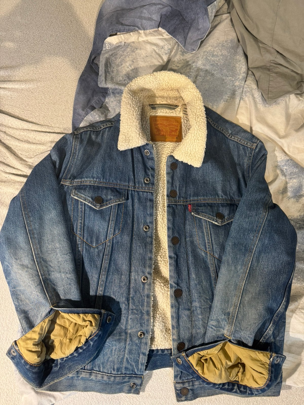 Levis Wool Jas, Kleding | Heren, Jassen | Winter, Ophalen of Verzenden, Zo goed als nieuw, Maat 48/50 (M), Blauw