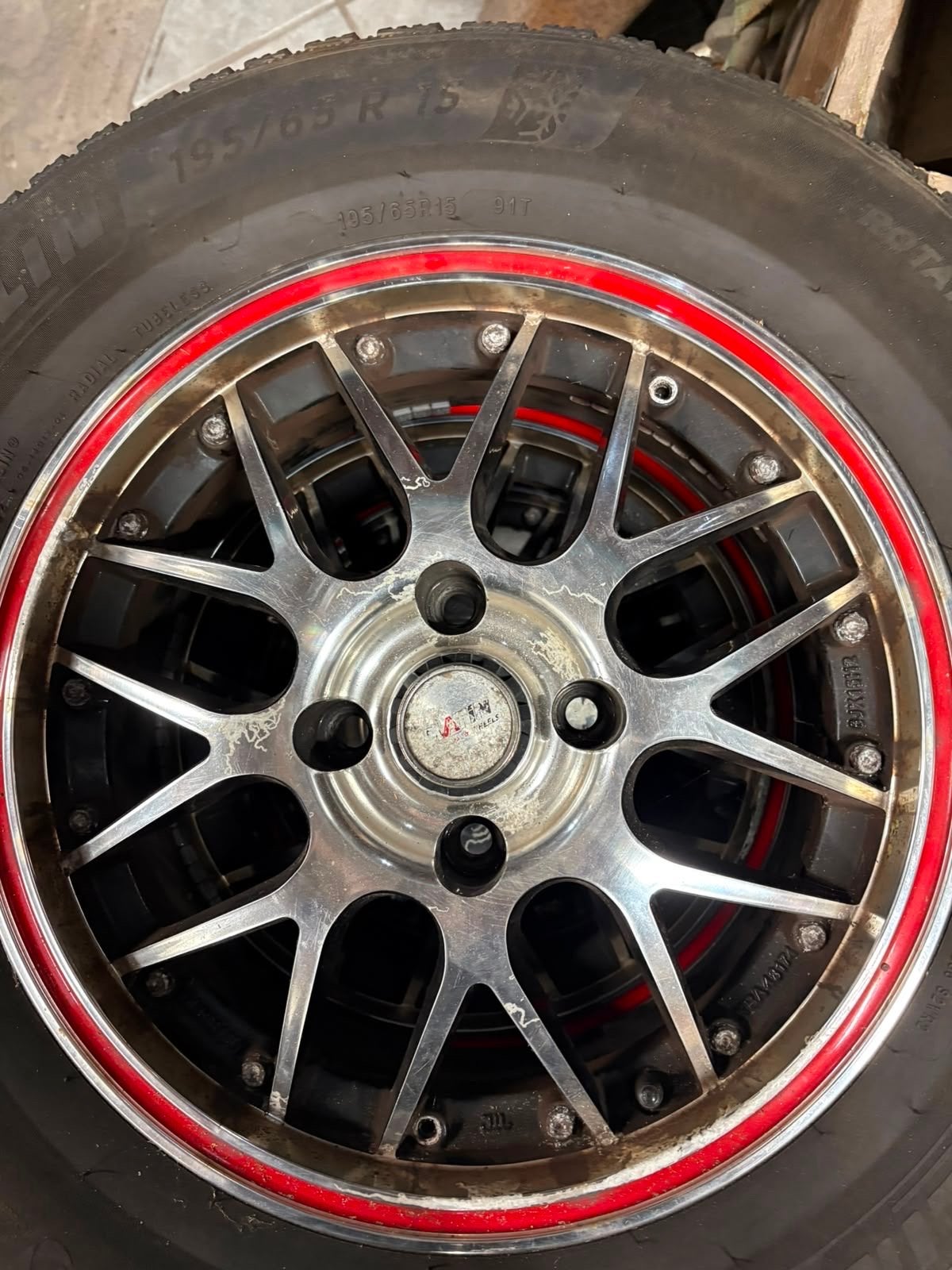 Michelin Alpine winterbanden met velgen 195/65 R15, Auto-onderdelen, Ophalen, Gebruikt, 15 inch, Banden en Velgen