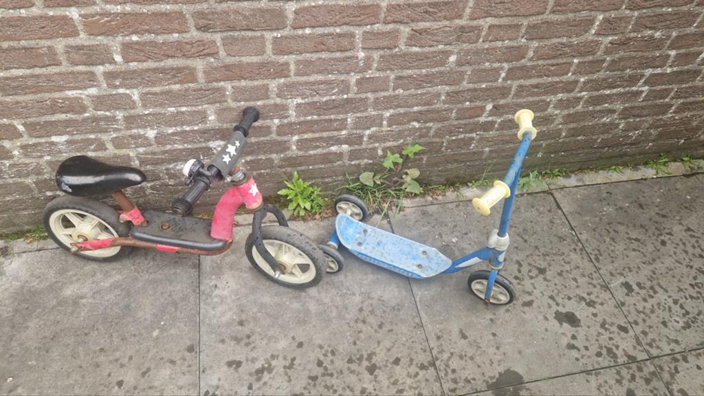 Loopfietsje en stepje voor kinderen, Fietsen en Brommers, Steps, Ophalen, Gebruikt, Gewone step