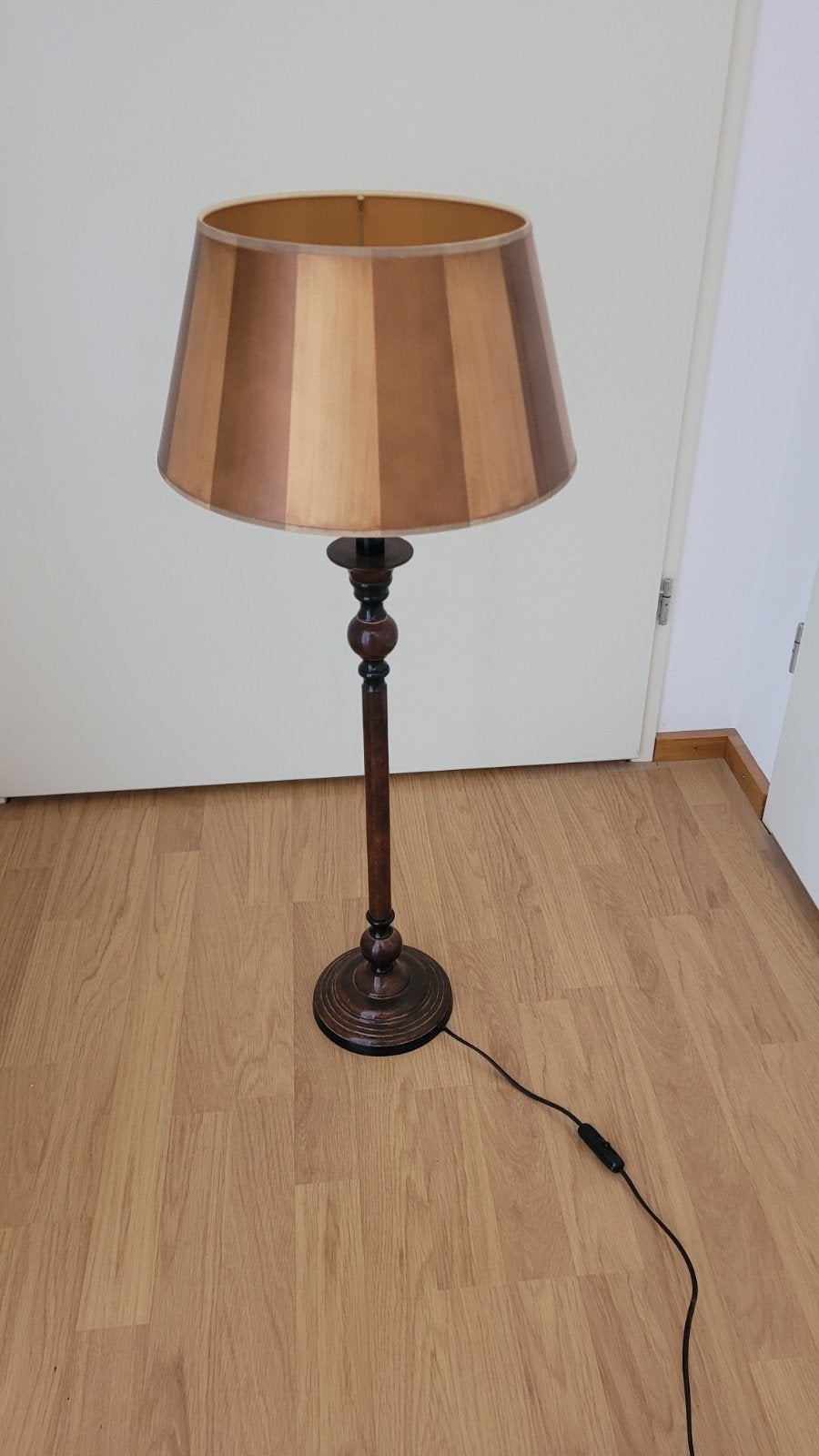 Klassieke Vloerlamp Empire Stijl - Hout, Ø35cm H90cm, Ophalen, Gebruikt, Hout, Empire stijl