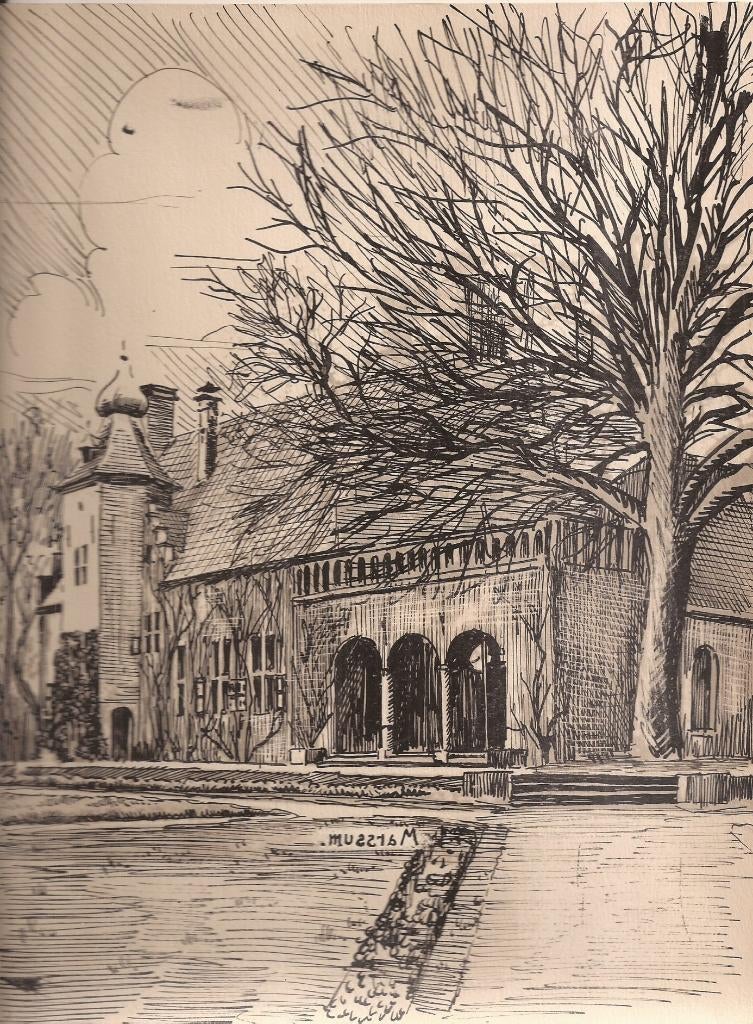Marssum Poptaslot 1948 Tekening Sievers, Ophalen of Verzenden